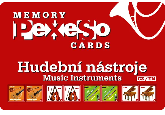 EDITIO KAREZ Pexeso Hudební nástroje CZ/EN 64 karet