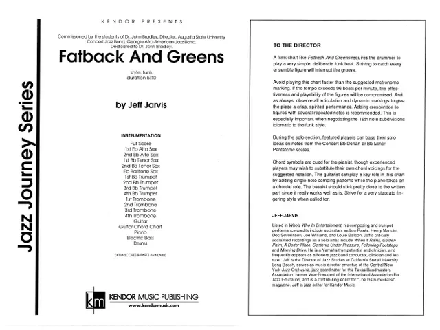 Kendor Music Fatback And Greens partitura funk pro orchestr