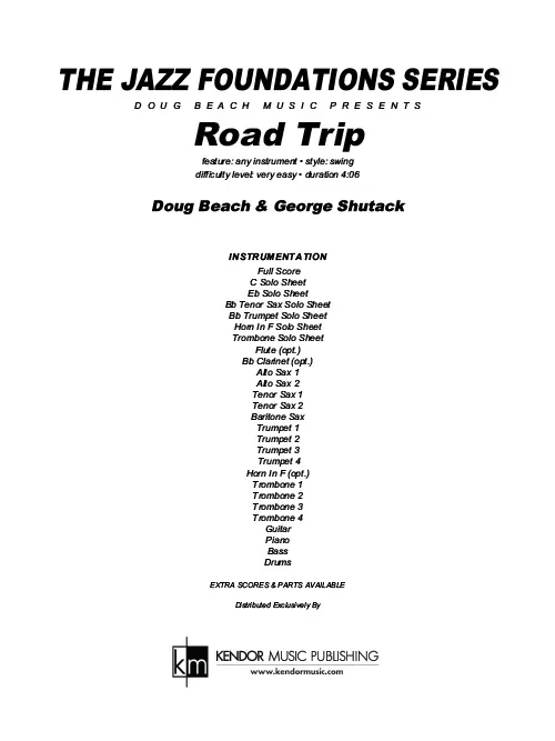 Kendor Road Trip Full Score partitura swing