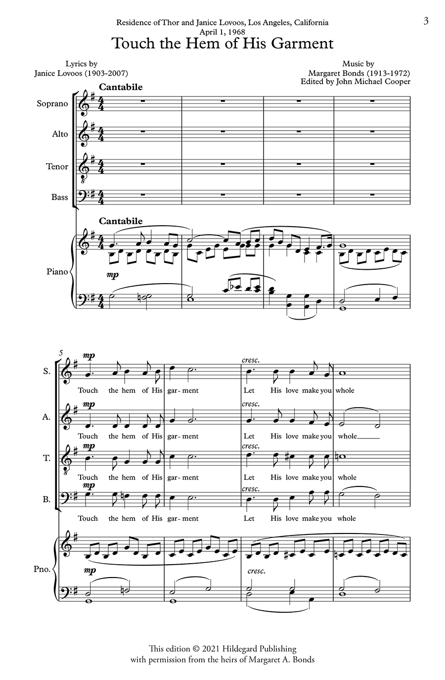 Hildegard Publishing Touch the Hem of His Garment noty SATB