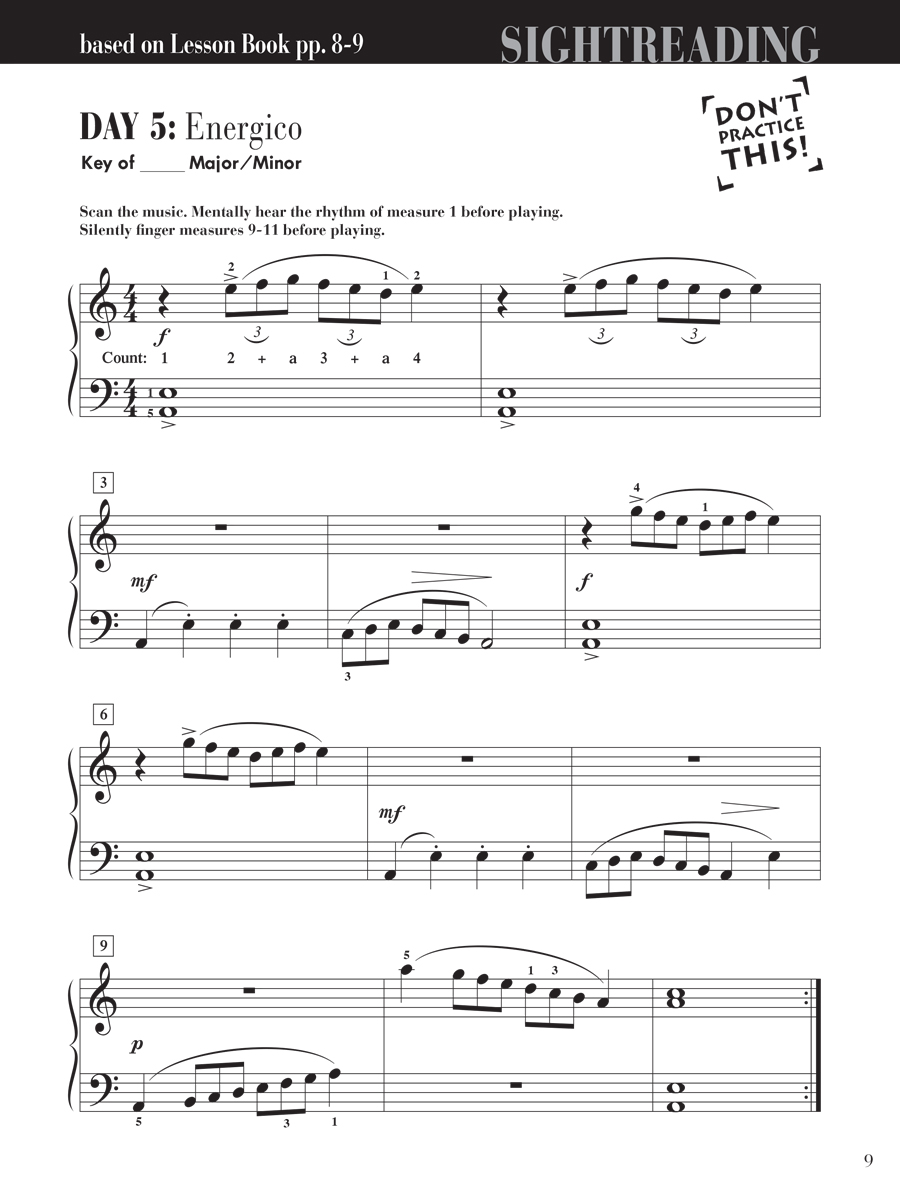 Faber Piano Adventures Level 3B Sightreading noty pro klavír