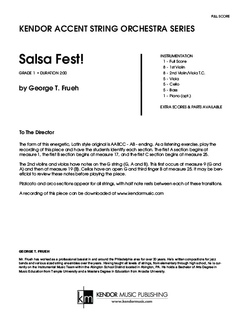 Kendor Music Salsa Fest Full Score partitura D dur
