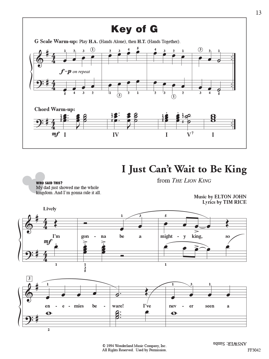 Faber Piano Adventures ChordTime Piano Disney noty filmové