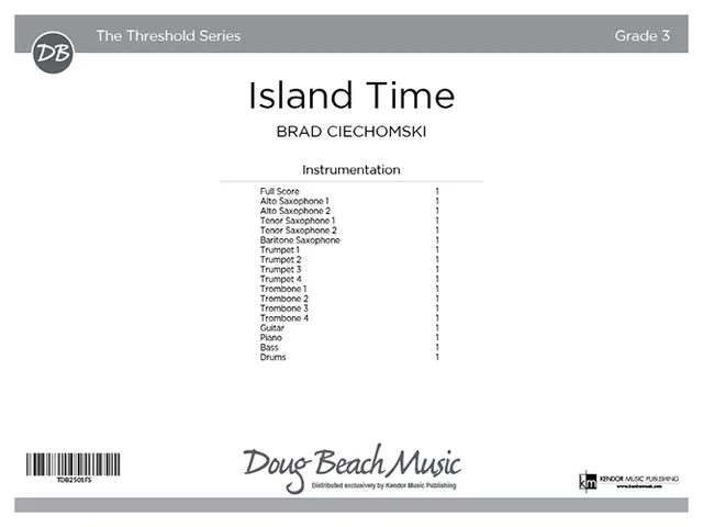 Kendor Music Island Time partitura Full Score bossa nova