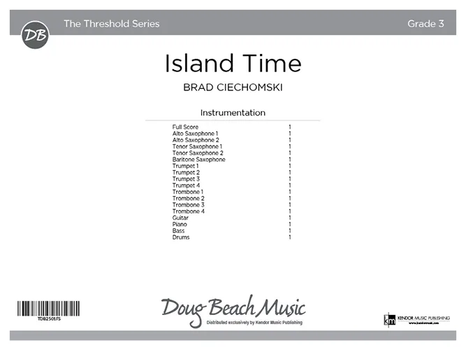 Kendor Music Island Time partitura Full Score bossa nova
