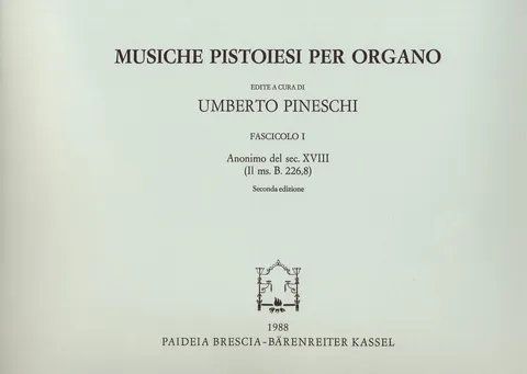 Armelin Musica Musiche pistoiesi noty pro varhany