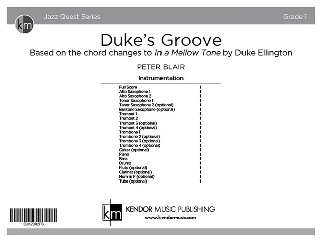 Kendor Music Duke's Groove partitura full score swing