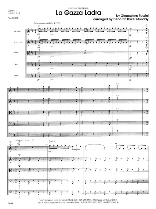 Kendor Music La Gazza Ladra partitura full score 6:10