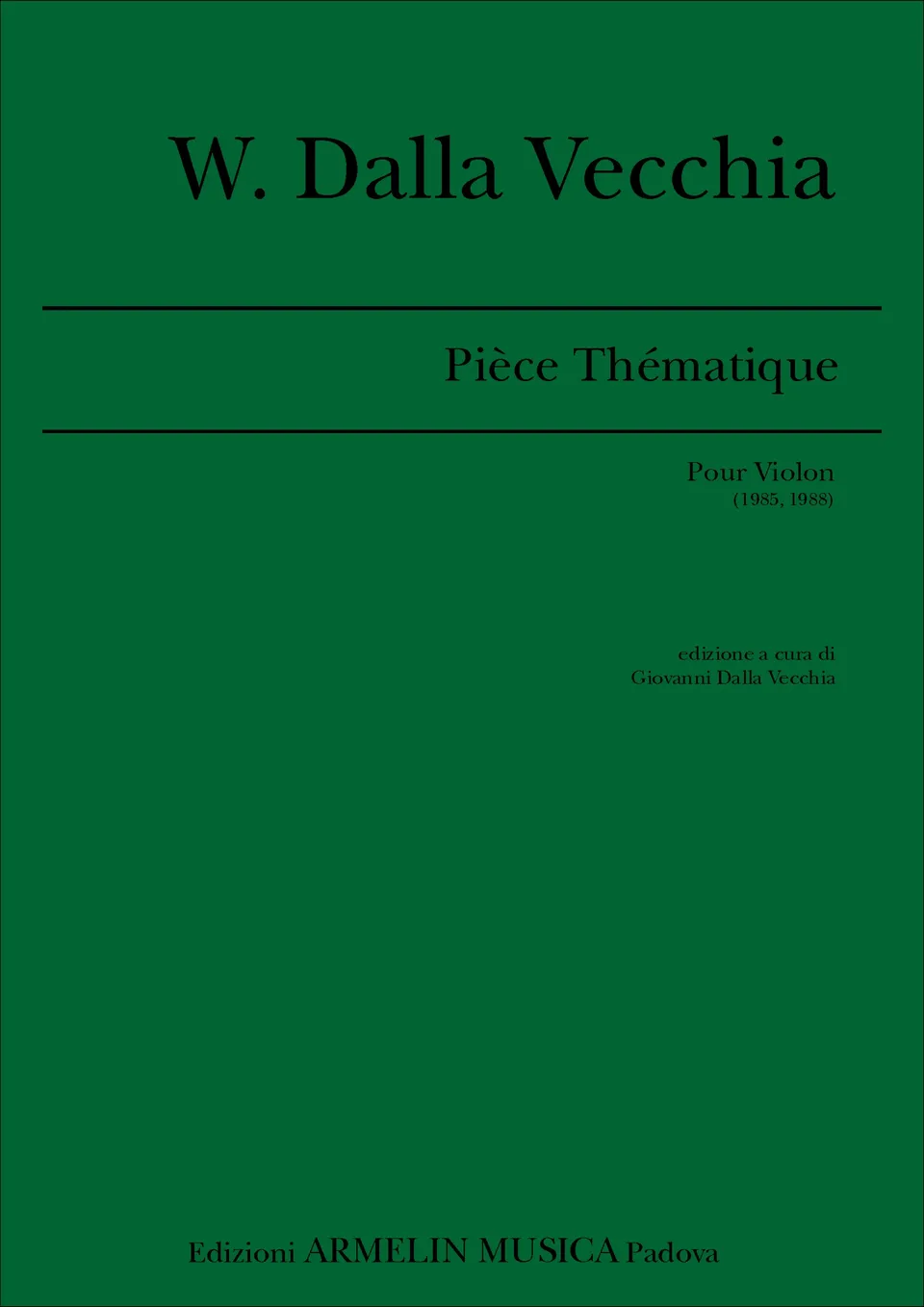 Armelin Musica Pièce Thématique housle noty sólo