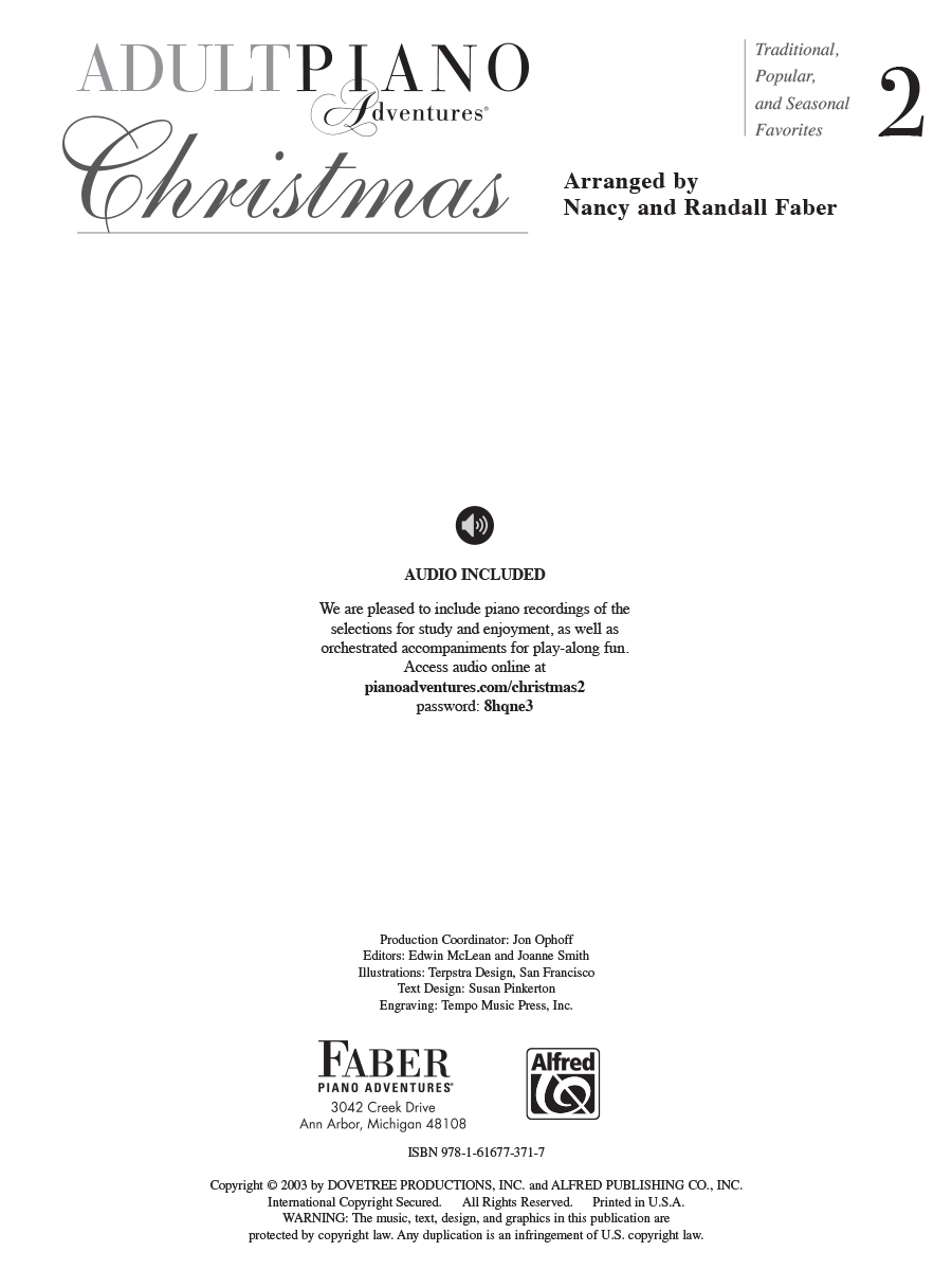 Faber Adult Piano Adventures Christmas Book 2 noty klavír vánoční