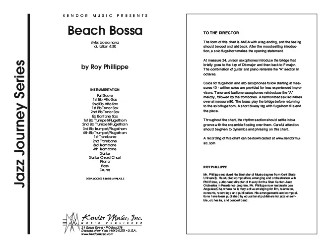 Kendor Music Beach Bossa partitura Full Score
