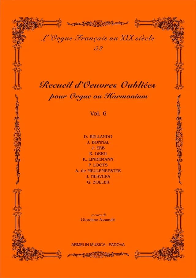 Armelin Musica Recueil d’Oeuvres Oubliées vol. 6 noty varhany