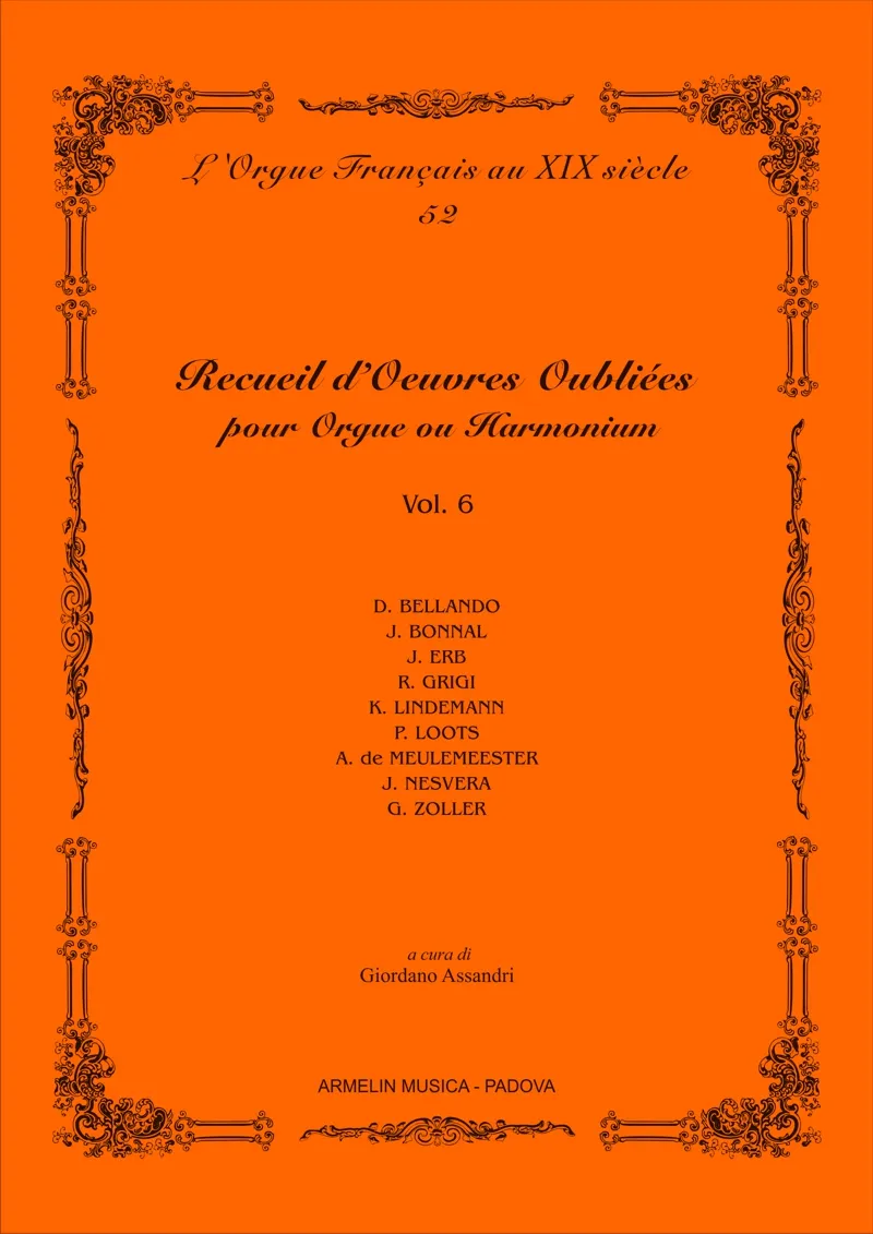 Armelin Musica Recueil d’Oeuvres Oubliées vol. 6 noty varhany