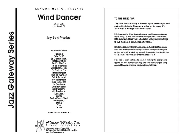 Kendor Music Wind Dancer partitura full score funk