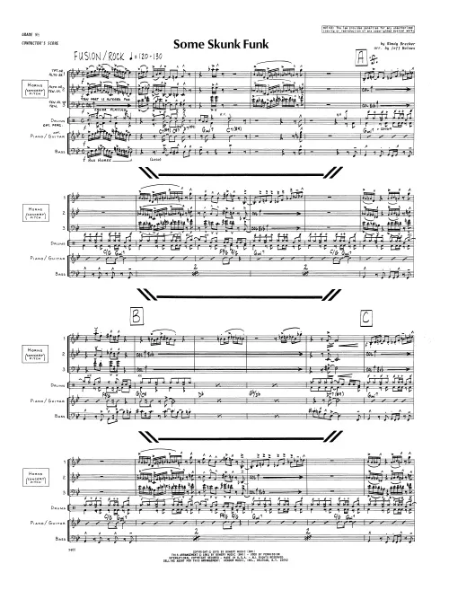 Kendor Music Some Skunk Funk partitura Full Score fusion