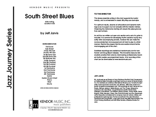 Kendor Music South Street Blues partitura Full Score swing