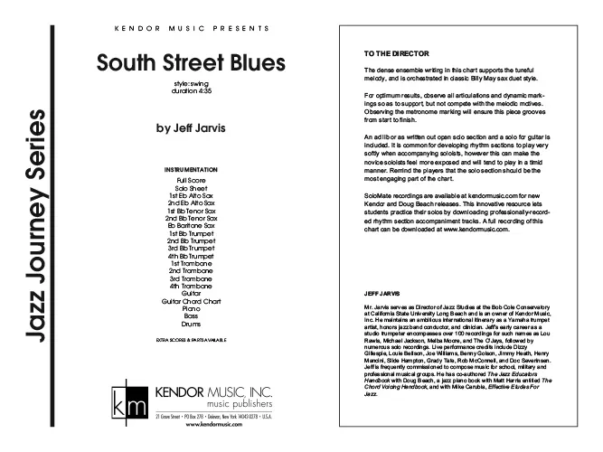 Kendor Music South Street Blues partitura Full Score swing