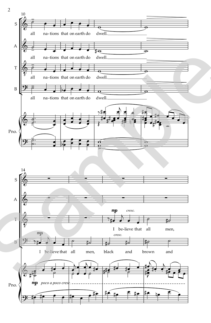 Hildegard Credo Bonds klavírní výtah digitální noty SATB
