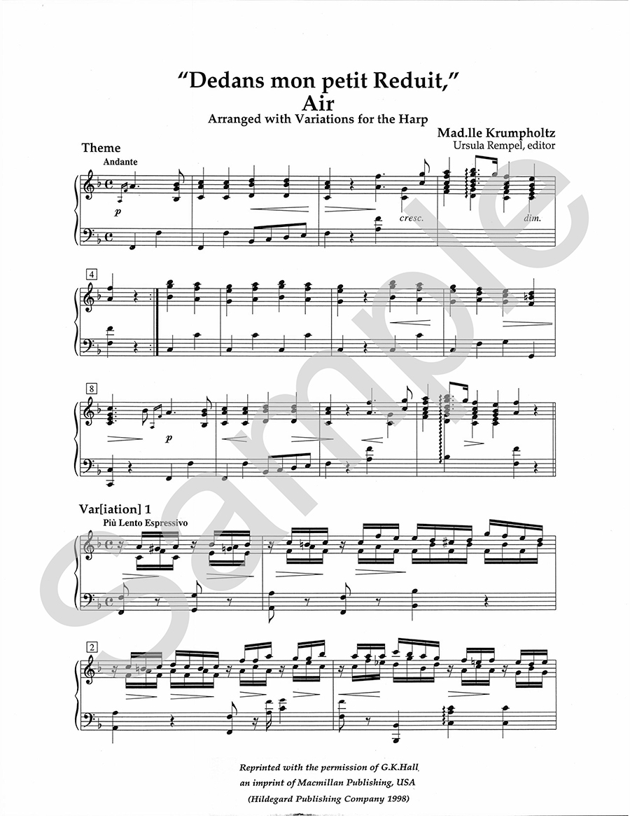 Hildegard Publishing Company 2 Works for Harp Fanny Pittar noty pro harfu
