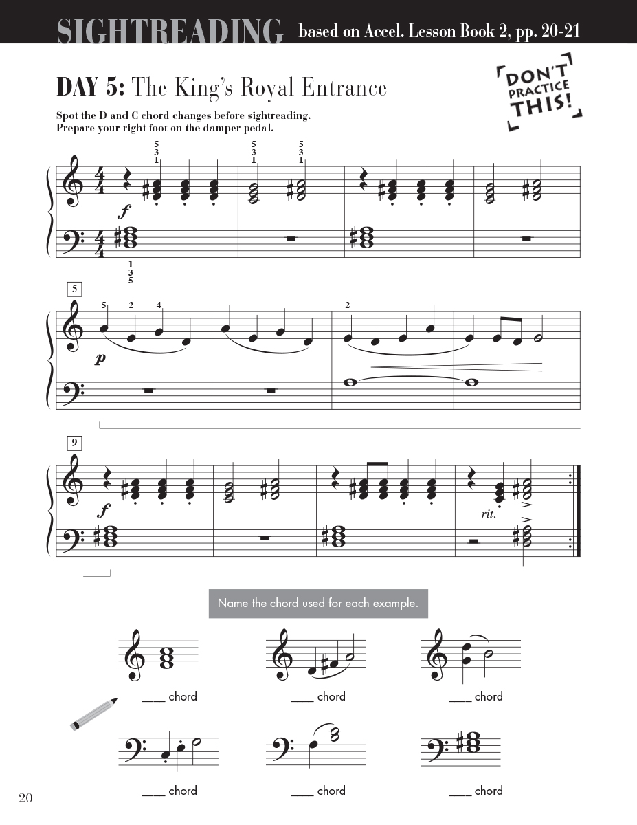 Faber Accelerated Piano Adventures Sightreading Book 2 noty na klavír