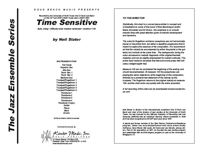 Kendor Music Time Sensitive partitura full score swing