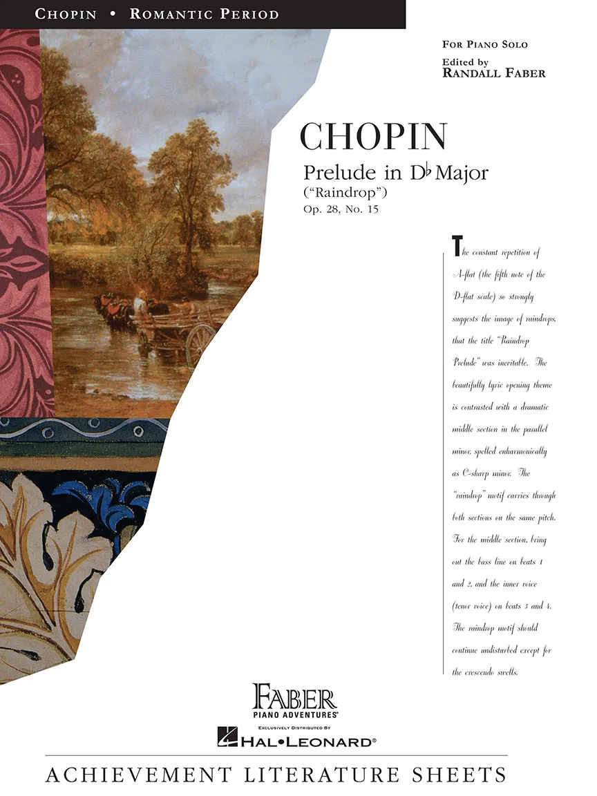 Faber Piano Adventures Chopin Prelude Raindrop noty Des dur