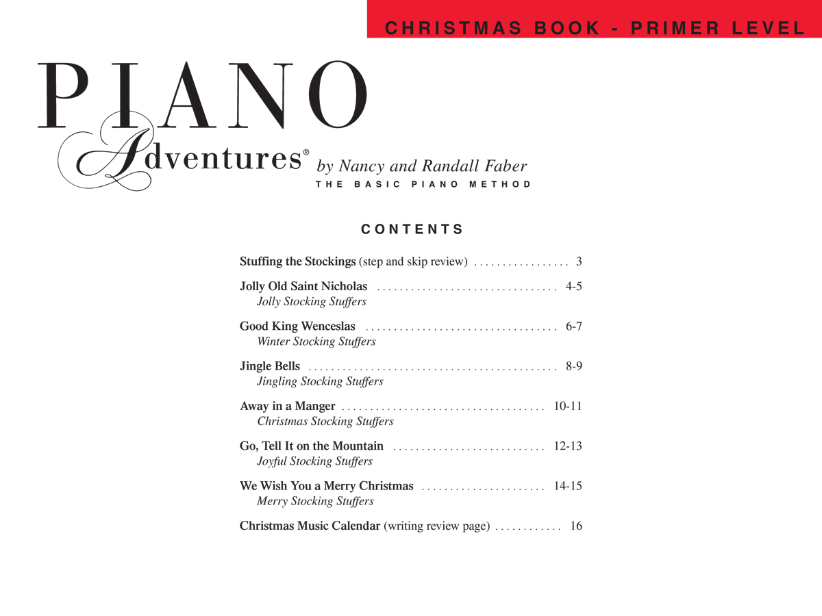 Faber Piano Adventures Primer Christmas noty pro klavír