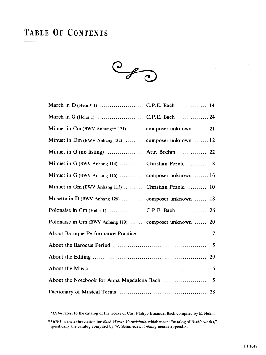 Faber Piano Adventures Selections from the Notebook for Anna Magdalena Bach noty