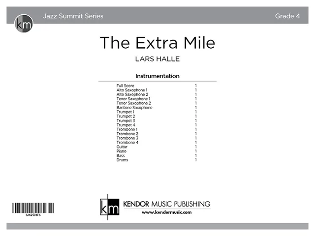 Kendor Music The Extra Mile partitura Full Score samba
