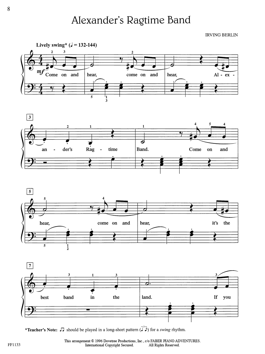 Faber ChordTime Piano Ragtime and Marches noty pro klavír 2B