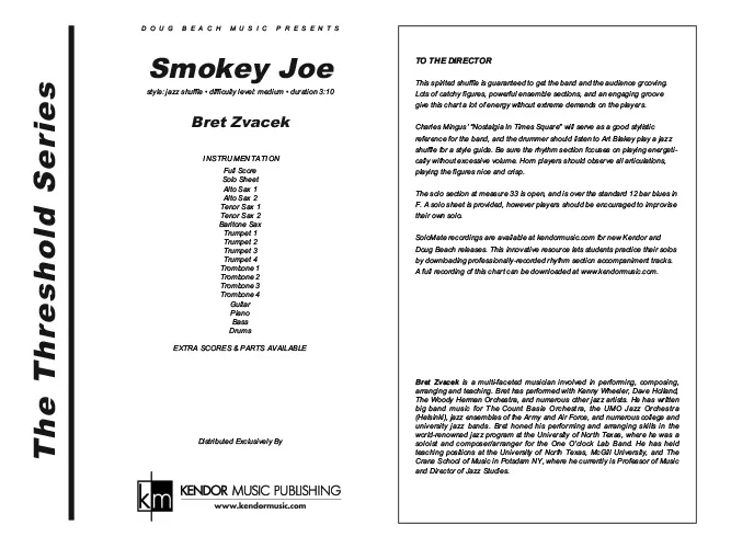 Kendor Music Smokey Joe partitura shuffle 3:10