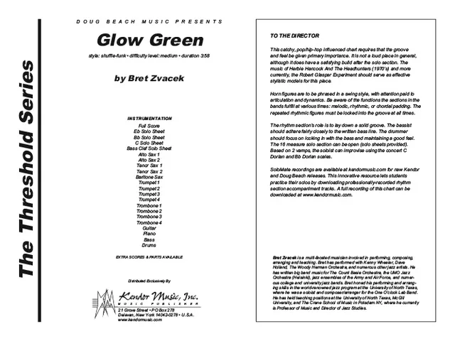 Kendor Music Glow Green partitura shuffle-funk 3:58