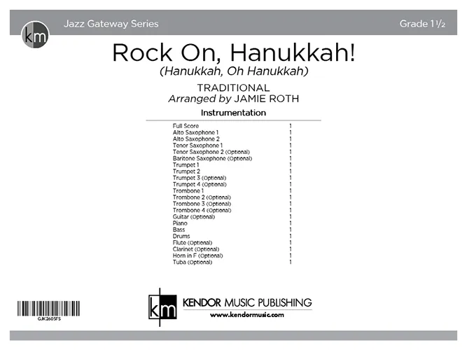 Kendor Music Rock On, Hanukkah! partitura Full Score rock