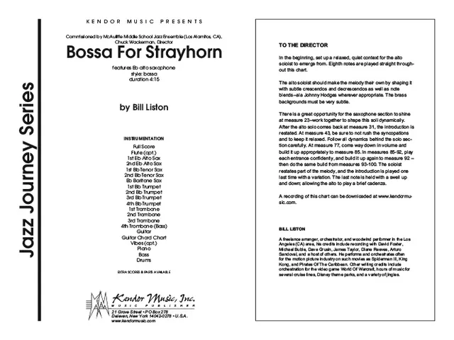 Kendor Music Bossa for Strayhorn partitura sólo alt