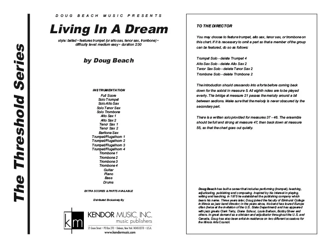Kendor Music Living In A Dream partitura balada sólo