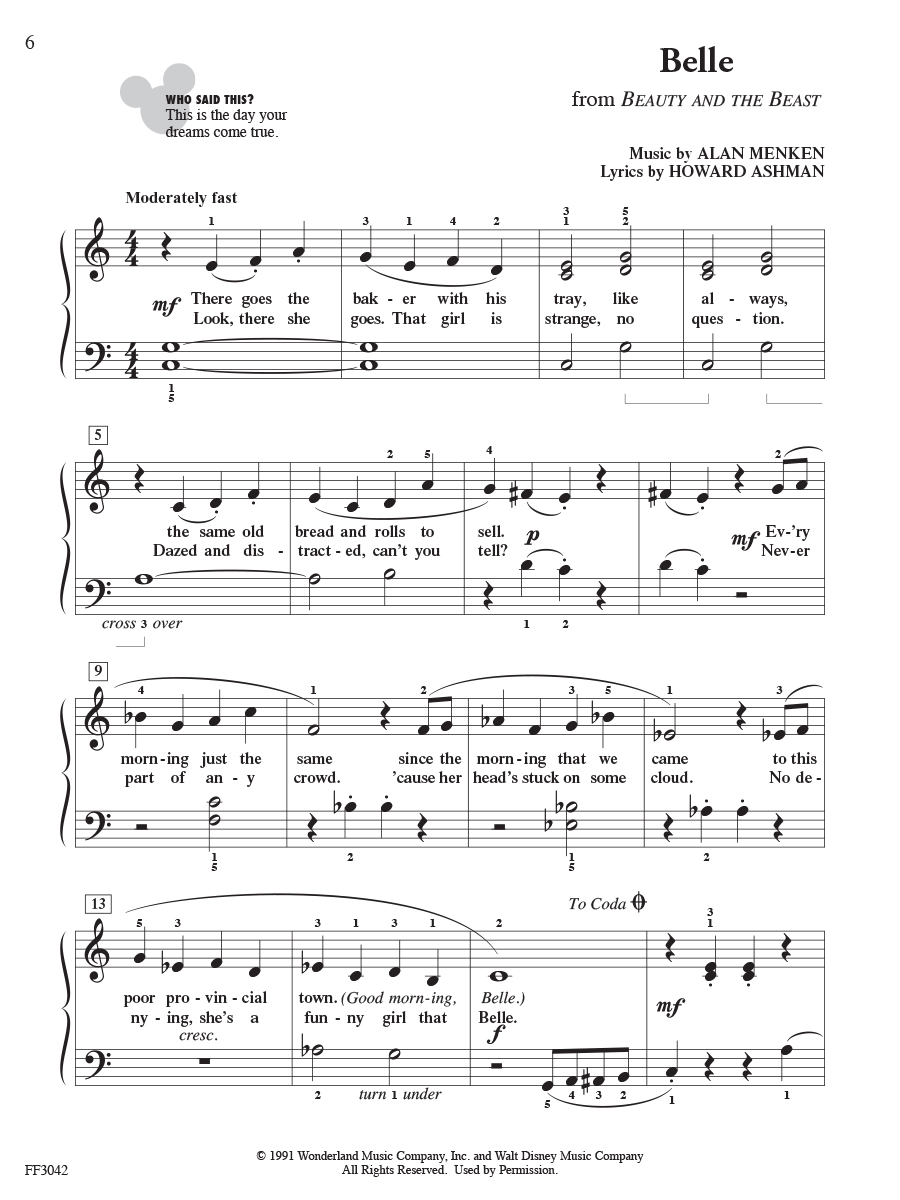 Faber Piano Adventures ChordTime Piano Disney noty filmové