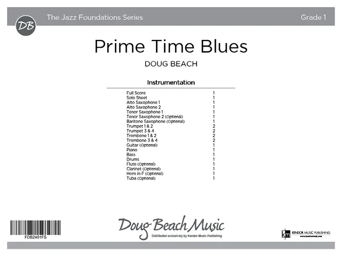 Kendor Music Prime Time Blues partitura blues F koncertní