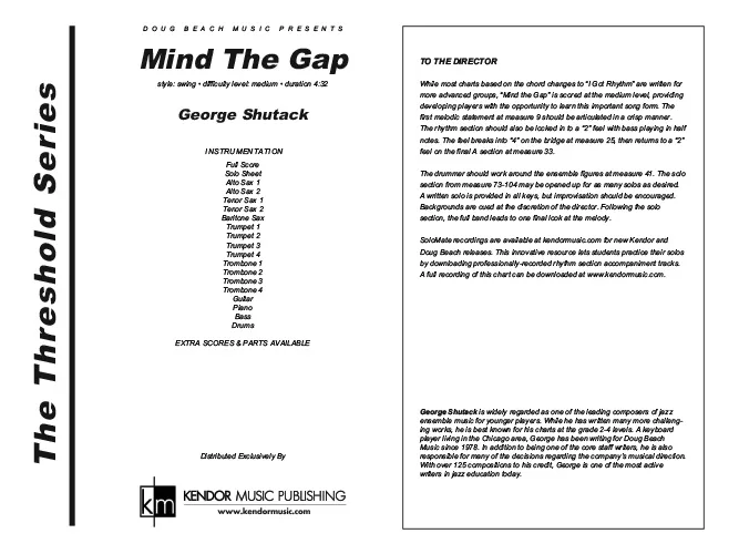 Kendor Music Mind The Gap partitura swing 4:32