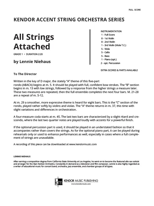 Kendor Music All Strings Attached partitura full score rondo