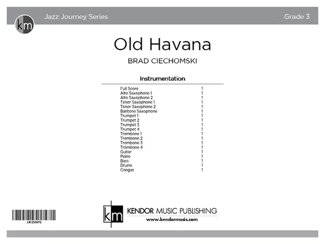 Kendor Music Old Havana partitura Full Score latin rock