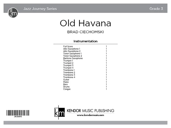 Kendor Music Old Havana partitura Full Score latin rock