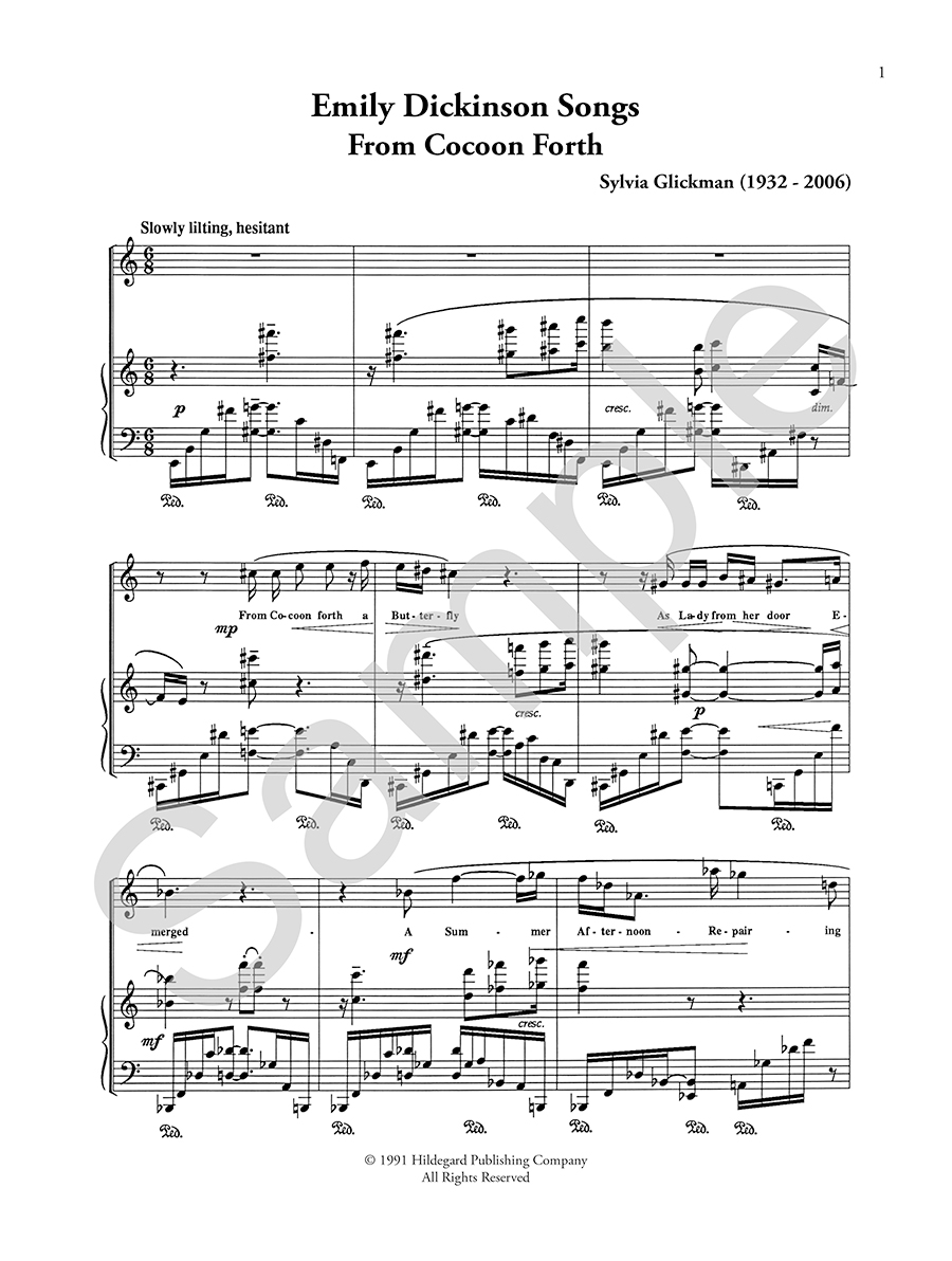 Hildegard Publishing Emily Dickinson Songs noty pro vysoký hlas