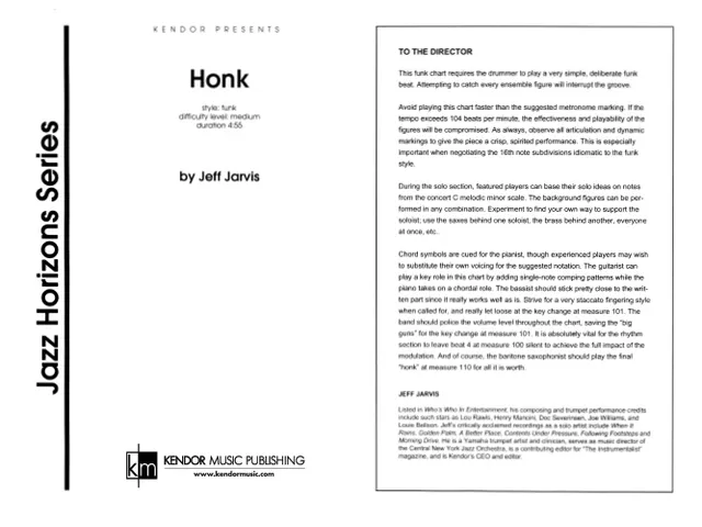 Kendor Music Honk noty pro jazz band full score