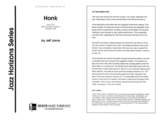 Kendor Music Honk noty pro jazz band full score