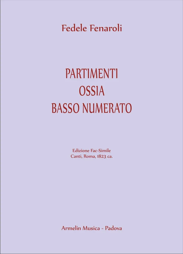 Armelin Musica Partimenti Basso numerato noty pro cembalo