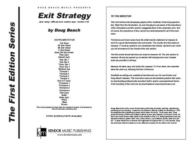Kendor Music Exit Strategy partitura swing