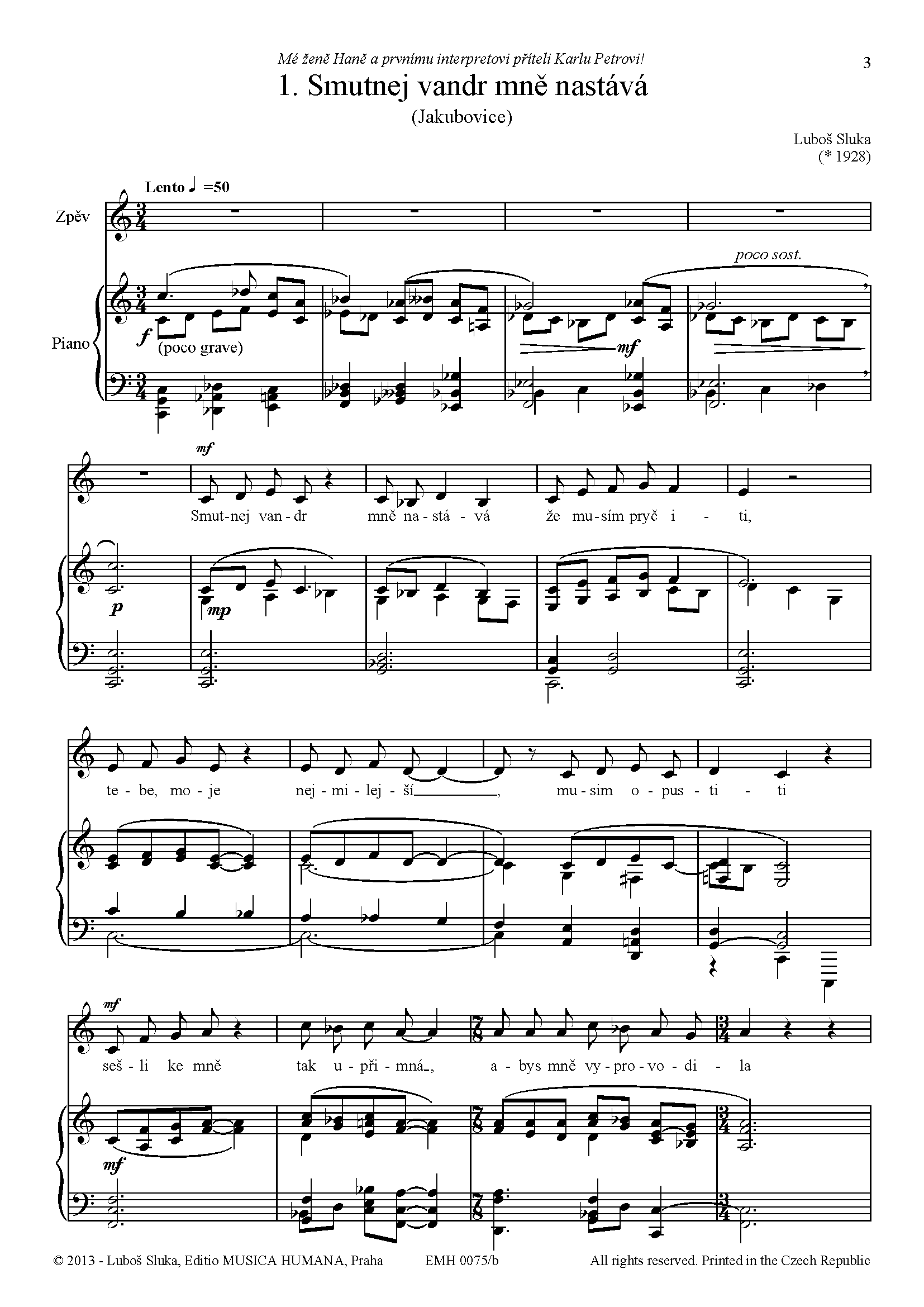 Editio Musica Humana Kladské písně a balady noty pro hluboký hlas 34 stran