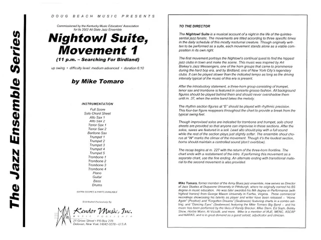 Kendor Music Nightowl Suite Movement 1 partitura big band