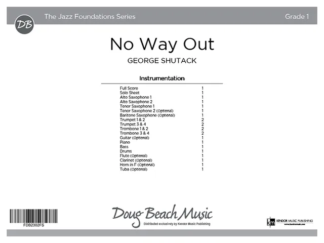Kendor Music No Way Out Full Score latin rock noty