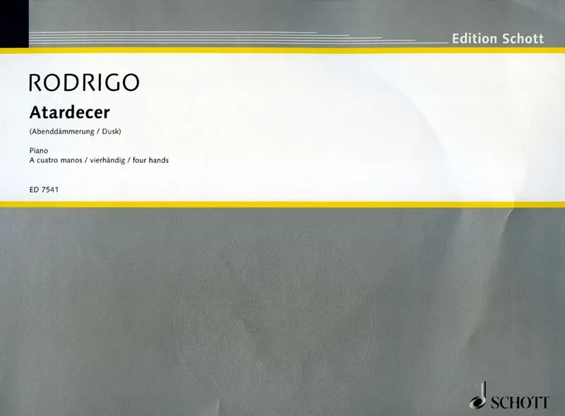 Ediciones Joaquín Rodrigo Atardecer noty klavír 4 ruce